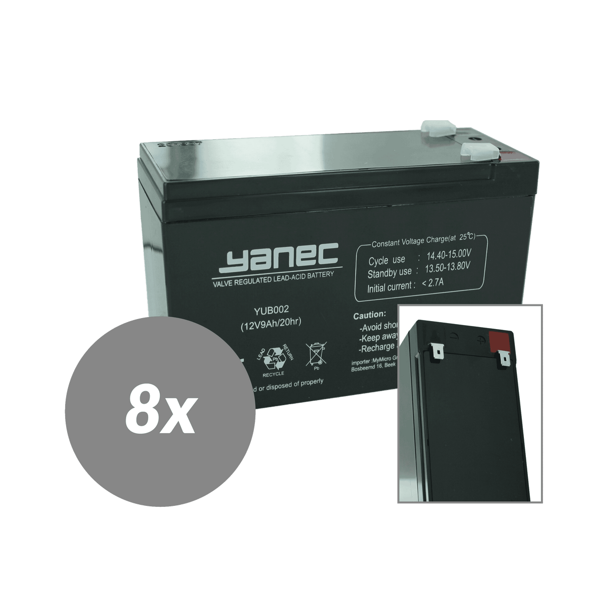 Yanec ups batteriudskiftningssæt rbc105 (ekskl. kabler)