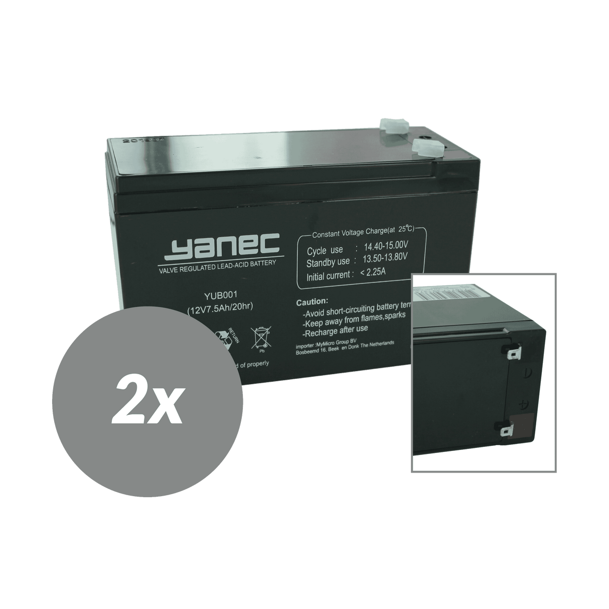 Yanec ups batteriudskiftningssæt rbc9 (ekskl. kabler)