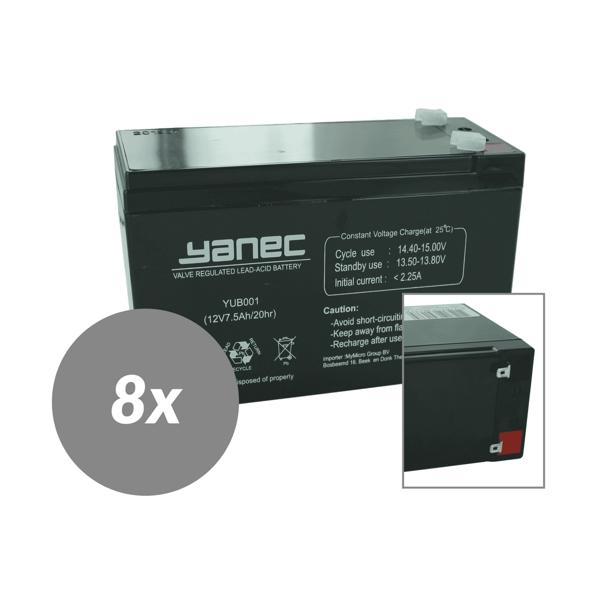 Yanec ups batteriudskiftningssæt rbc26 (ekskl. kabler)
