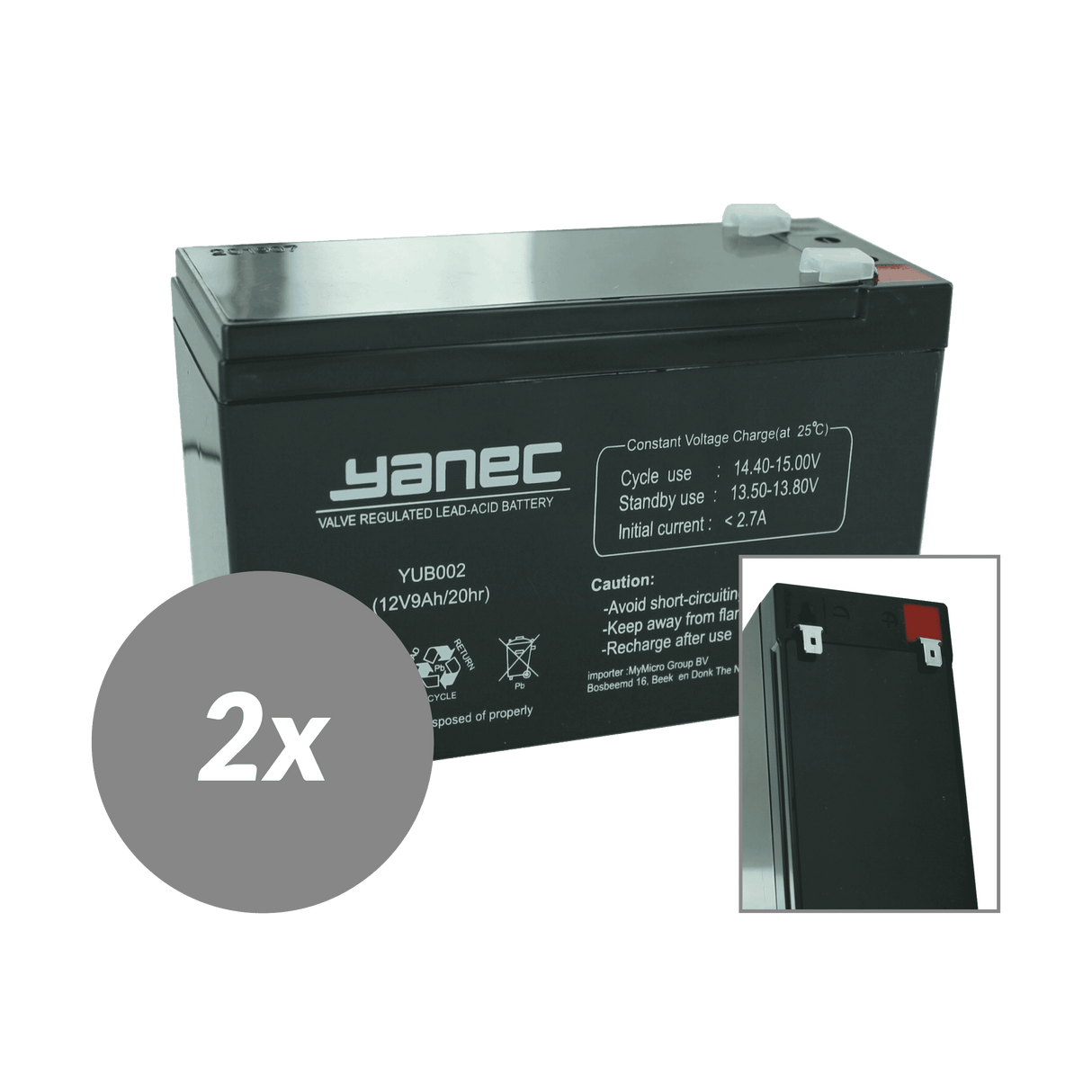 Yanec ups batteriudskiftningssæt rbc161 (ekskl. kabler)