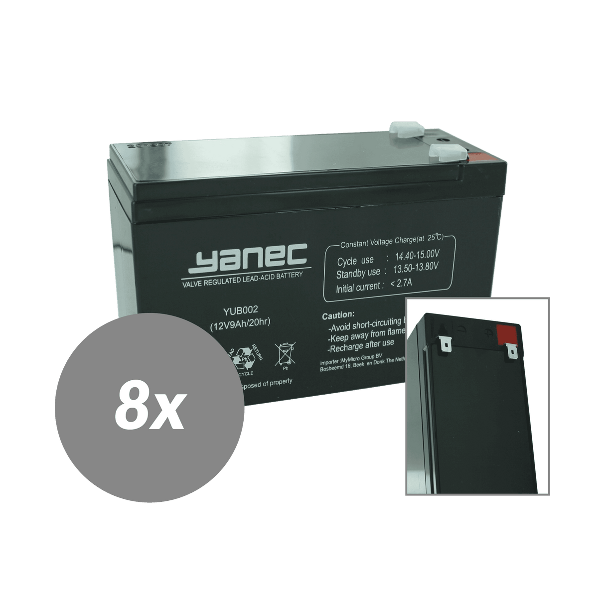 Yanec ups batteriudskiftningssæt rbc120 (ekskl. kabler)