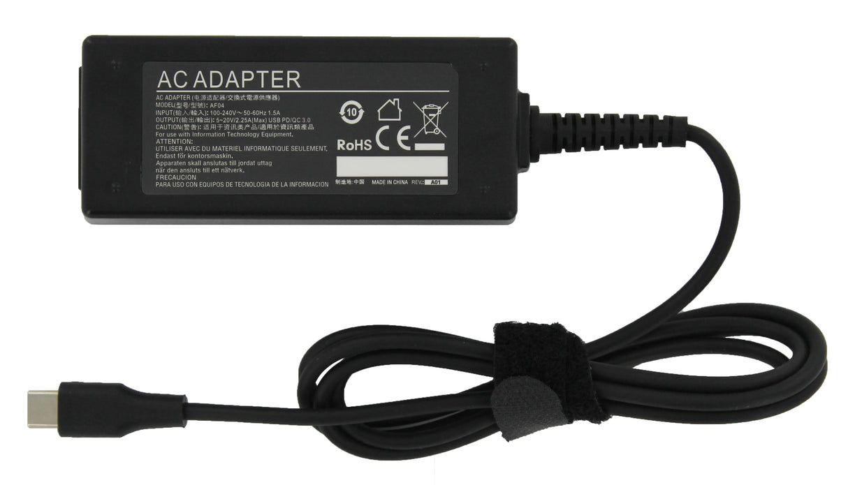 Laptop USB-C vekselstrømsadapter 45w sort