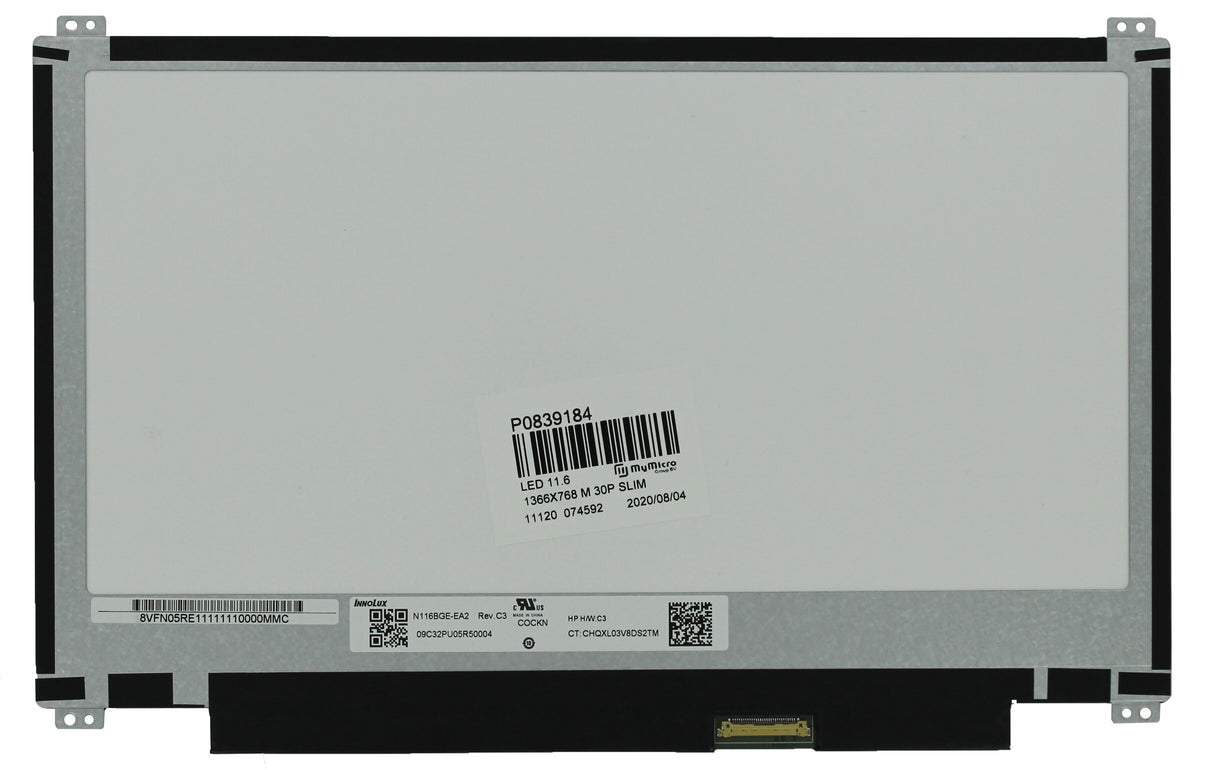 11,6 tommer LCD-skærm 1366x768 mat 30pin EDP