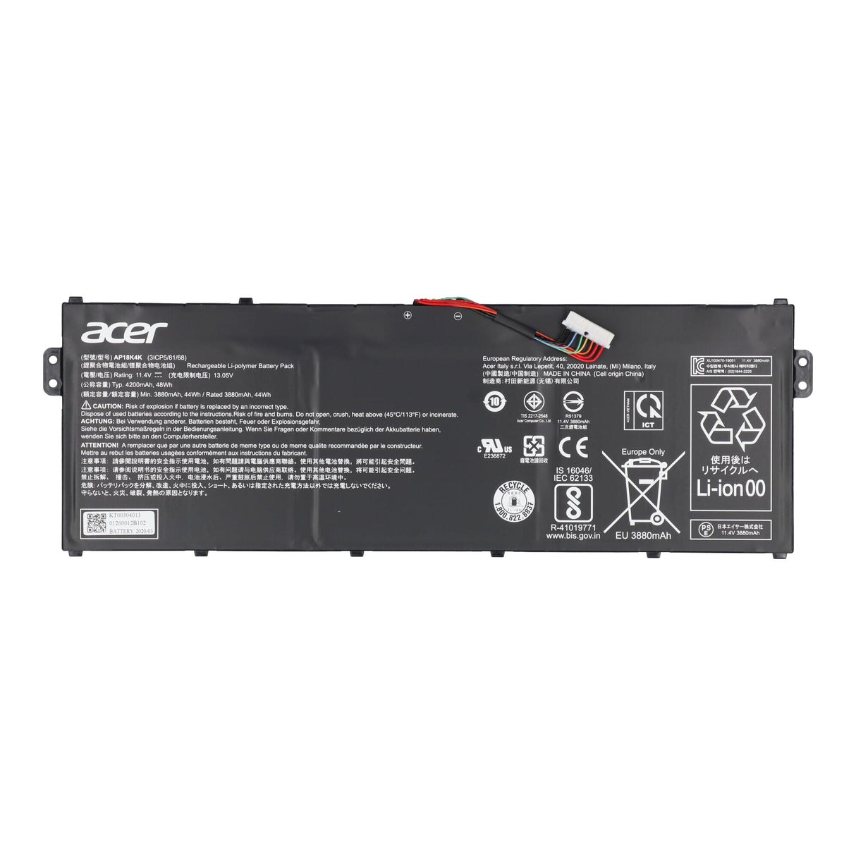 Acer bærbar batteri 4200 mAh