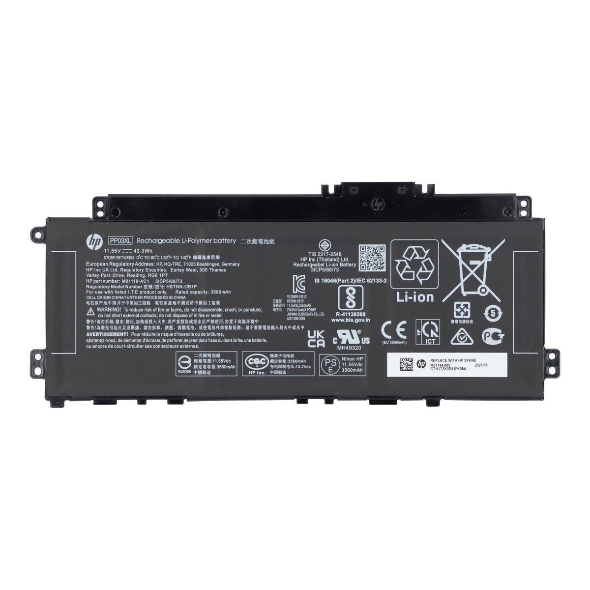 Hp bærbar batteri 3560 mah