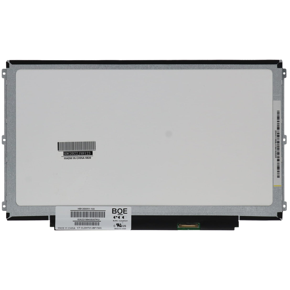 12,5 tommer LCD-skærm 1366x768 mat 30pin EDP