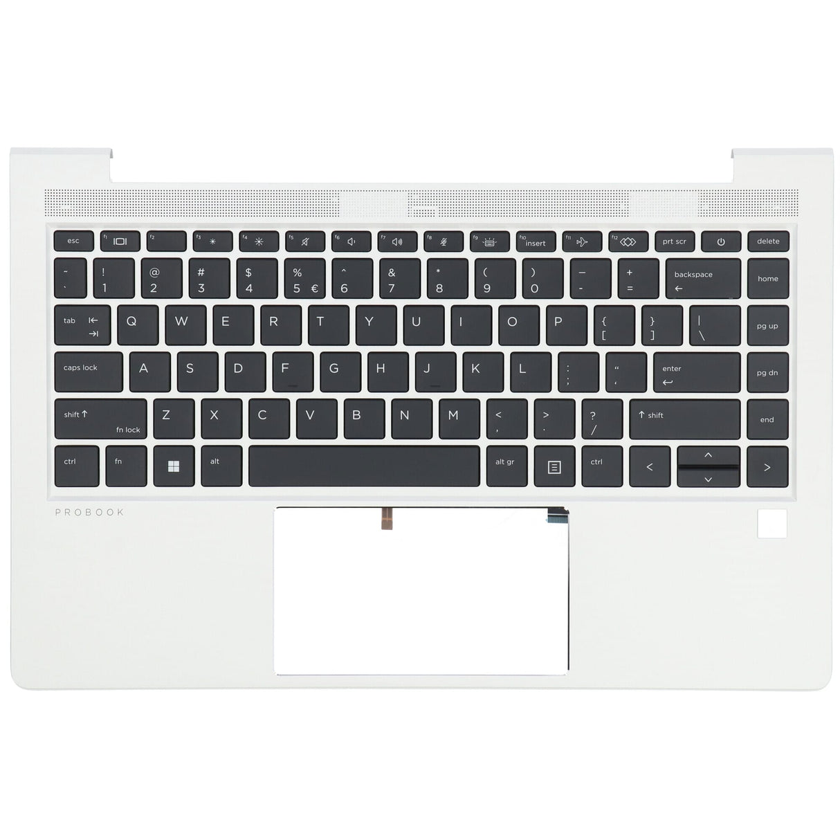 HP bærbar tastatur QWERTY US + TOP -cover, baggrundsbelyst -silver
