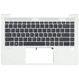 HP bærbar tastatur QWERTY US + TOP -cover, baggrundsbelyst -silver