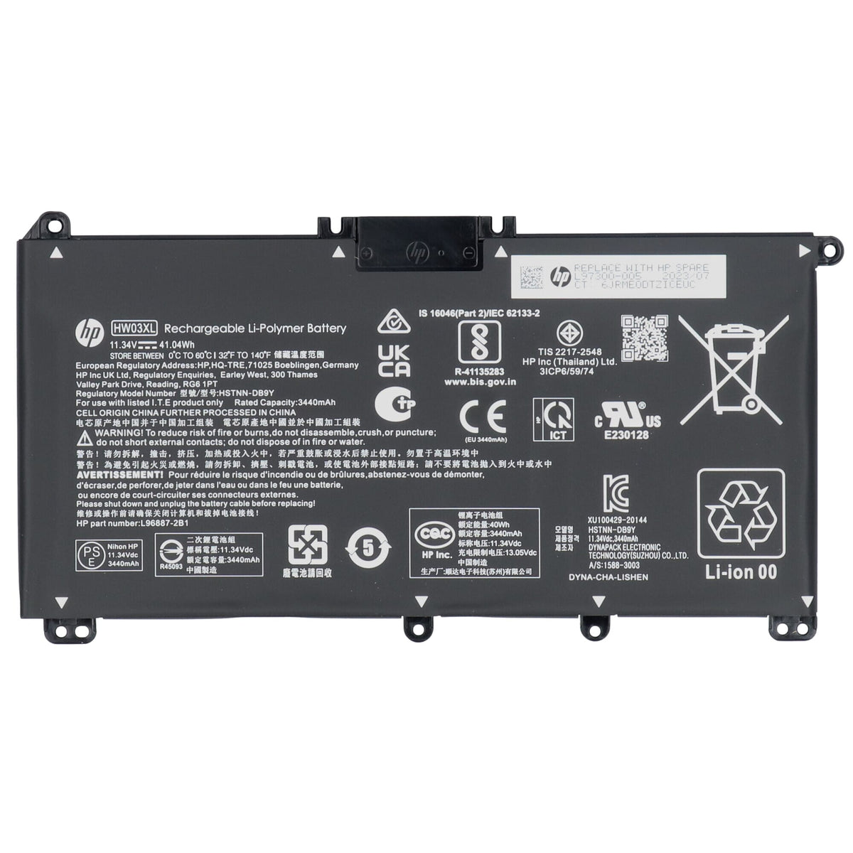 HP bærbar batteri 3440 mAh