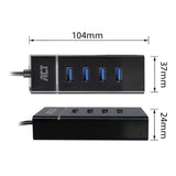 Aktforbindelse USB-C Hub 3.2 med 4 USB-A-porte