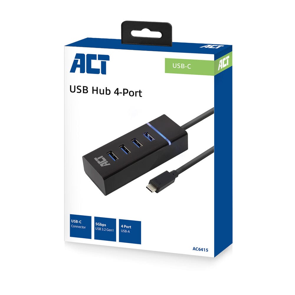 Aktforbindelse USB-C Hub 3.2 med 4 USB-A-porte