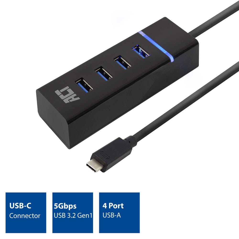 Aktforbindelse USB-C Hub 3.2 med 4 USB-A-porte
