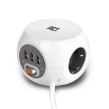 Act Square Socket (PDU) med 3 stikkontakter Type F 1,5 m