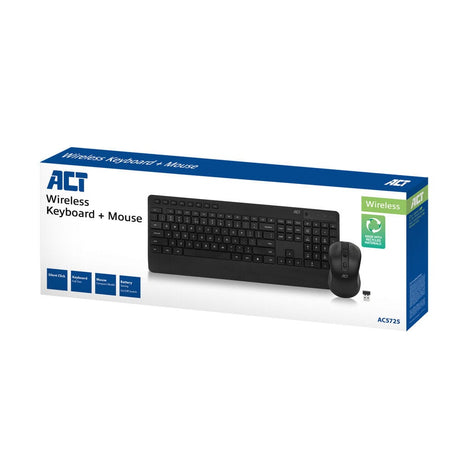 Act tastatur og mus ac5725 trådløs qwerty sort