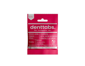 Denttabs tandpasta tabletter - med fluor - jordbær