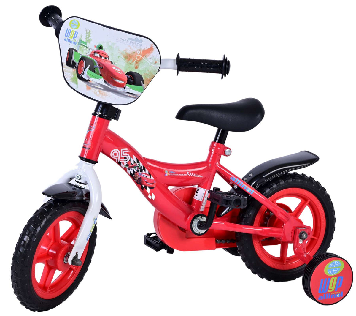 Disney Cars Children's Bicycle - Drenge - 10 tommer - Rød - Fanger