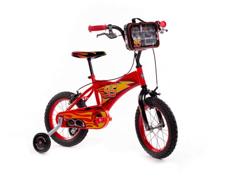 Disney autos disney cars kinderfiets - jongens - 14 inch - rood - twee handremmen