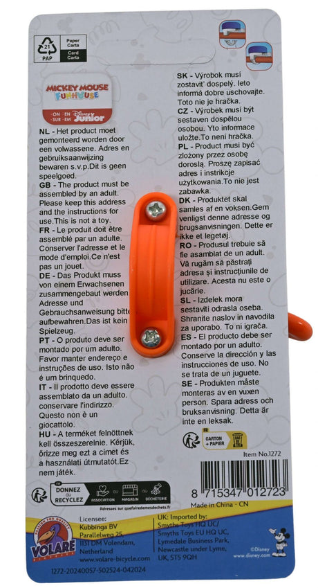 Volare Disney Mickey Mouse cykelklokke - drenge - blå orange