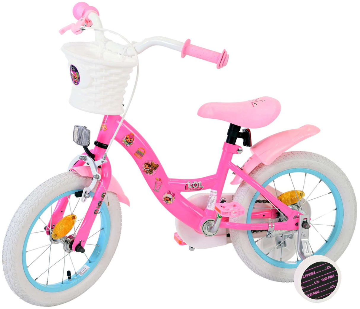 Volare dukker børnecykel - piger - 14 tommer - pink