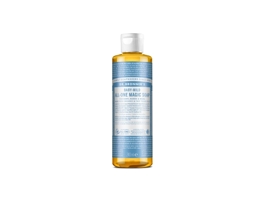 Dr. Bronner's flydende sæbe - ren Castilla - baby - parfumefri - 240 ml