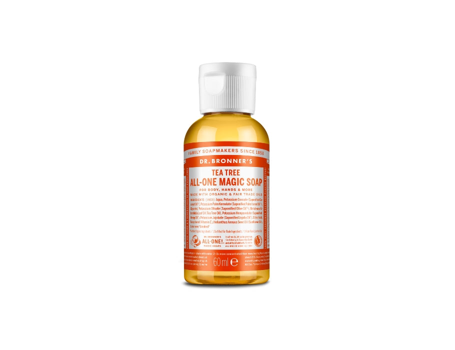 Dr. Bronner's flydende sæbe - ren castilien - tea tree - 60 ml