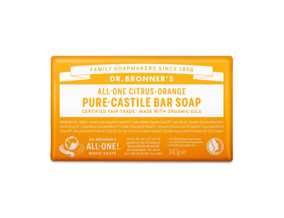 Dr. Bronners sæbebar - ren castilla - citrus
