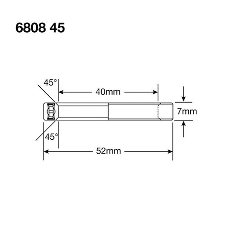Enduro lejer 6808 llb bo 45 - abec 5 - sort oxid (vinkelkontakt) - 40x52x7 (45°)