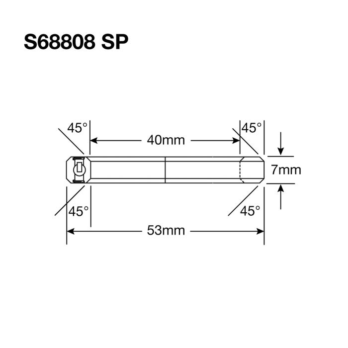 Enduro lejer s68808 sp - 440c rustfri (vinkelkontakt) - 40x53x7 (45x45°)