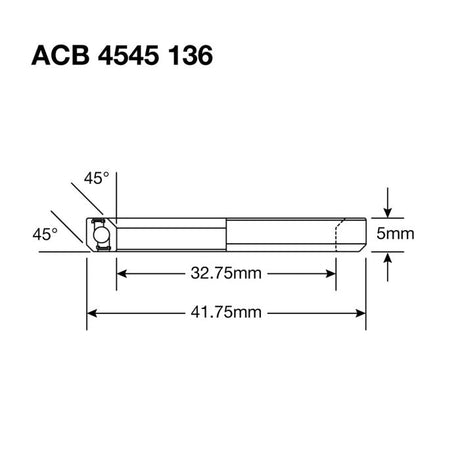 Enduro lejer acb 4545 136 ss - 440c rustfri (vinkelkontakt) - 32,75x41,75x6 (45x45°)