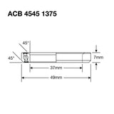 Enduro lejer acb 4545 1375 ss - 440c rustfri (vinkelkontakt) - 37x49x7 (45x45°)