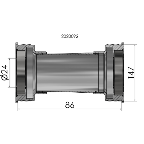 Plade Scoop Elvedes Thread Fit T47 Shimano internt 86 mm