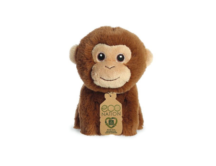 Eco nation plys krammetøj - mini - abe - 13 cm