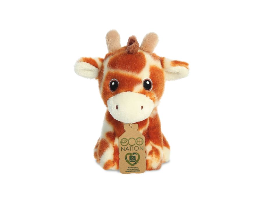 Eco nation plys krammetøj - mini - giraf - 13 cm