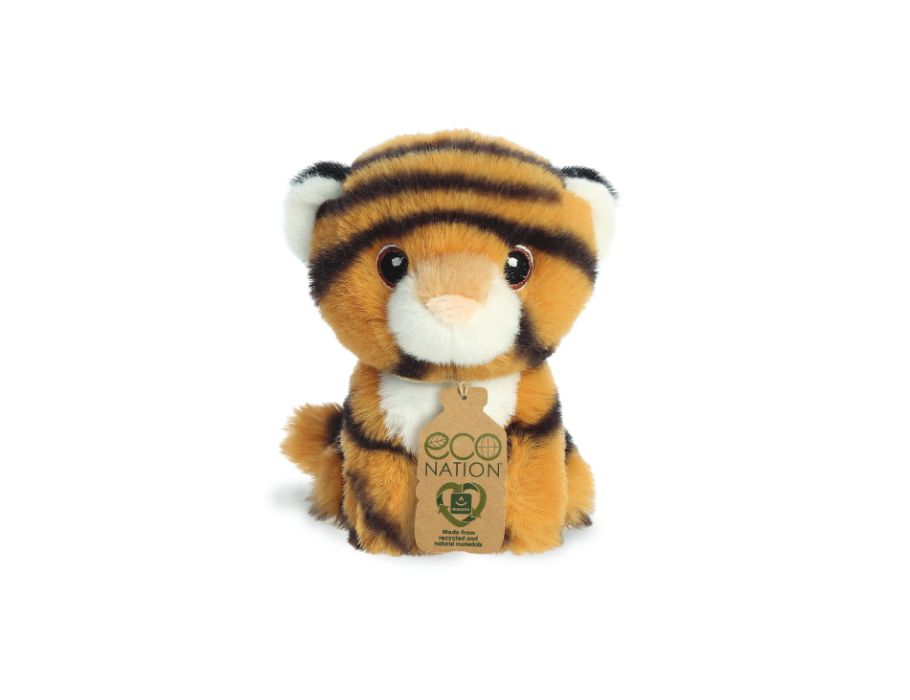 Eco nation plys krammetøj - mini - tiger - 13 cm