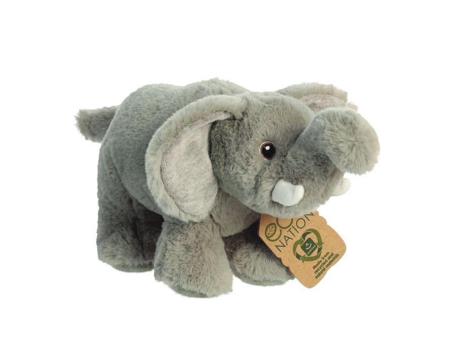 Eco nation plys krammetøj - elefant - 26 cm