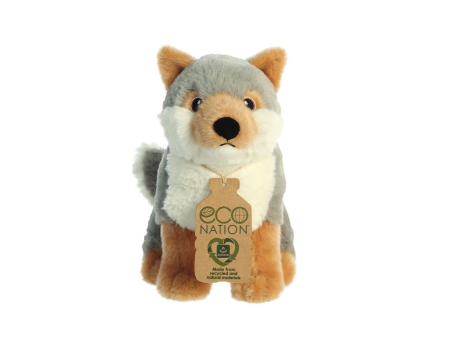 Eco nation plys krammetøj - ulv - 24 cm