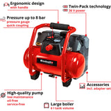 Einhell Compressor TE-AC 36 6 8 Li eller Set Solo