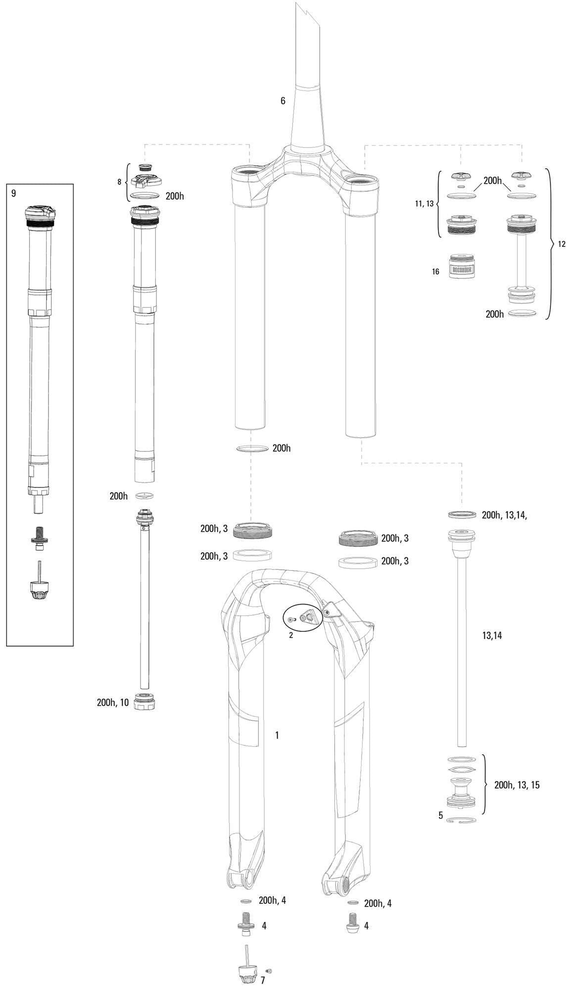 Rockshox affjedret gaffel pike dj susp.gaffel rs pike dj 140mm sort