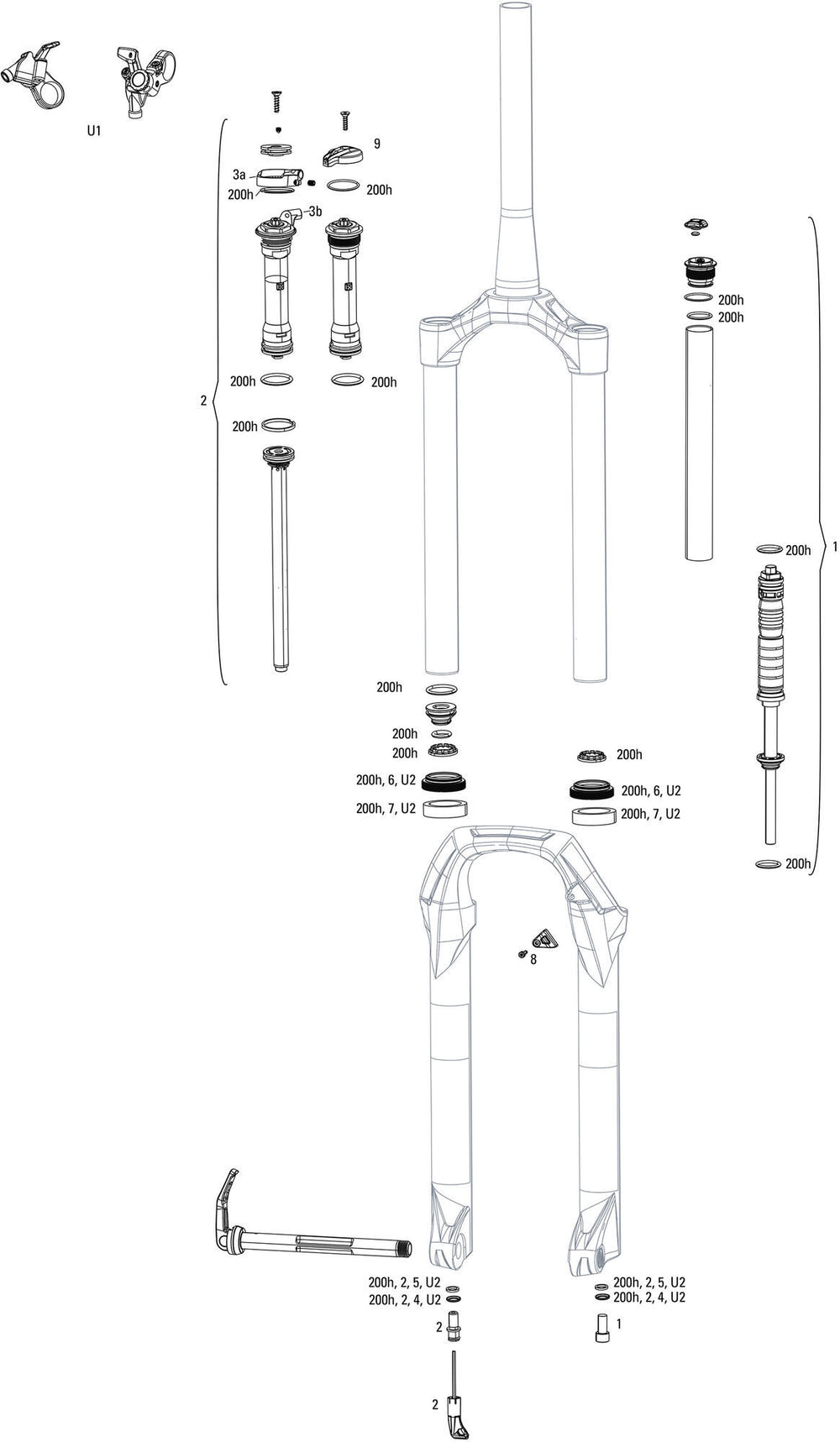 Rockshox affjedringsgaffel judy sølv tk susp.gaffel rs judy sil.tk oneloc sort