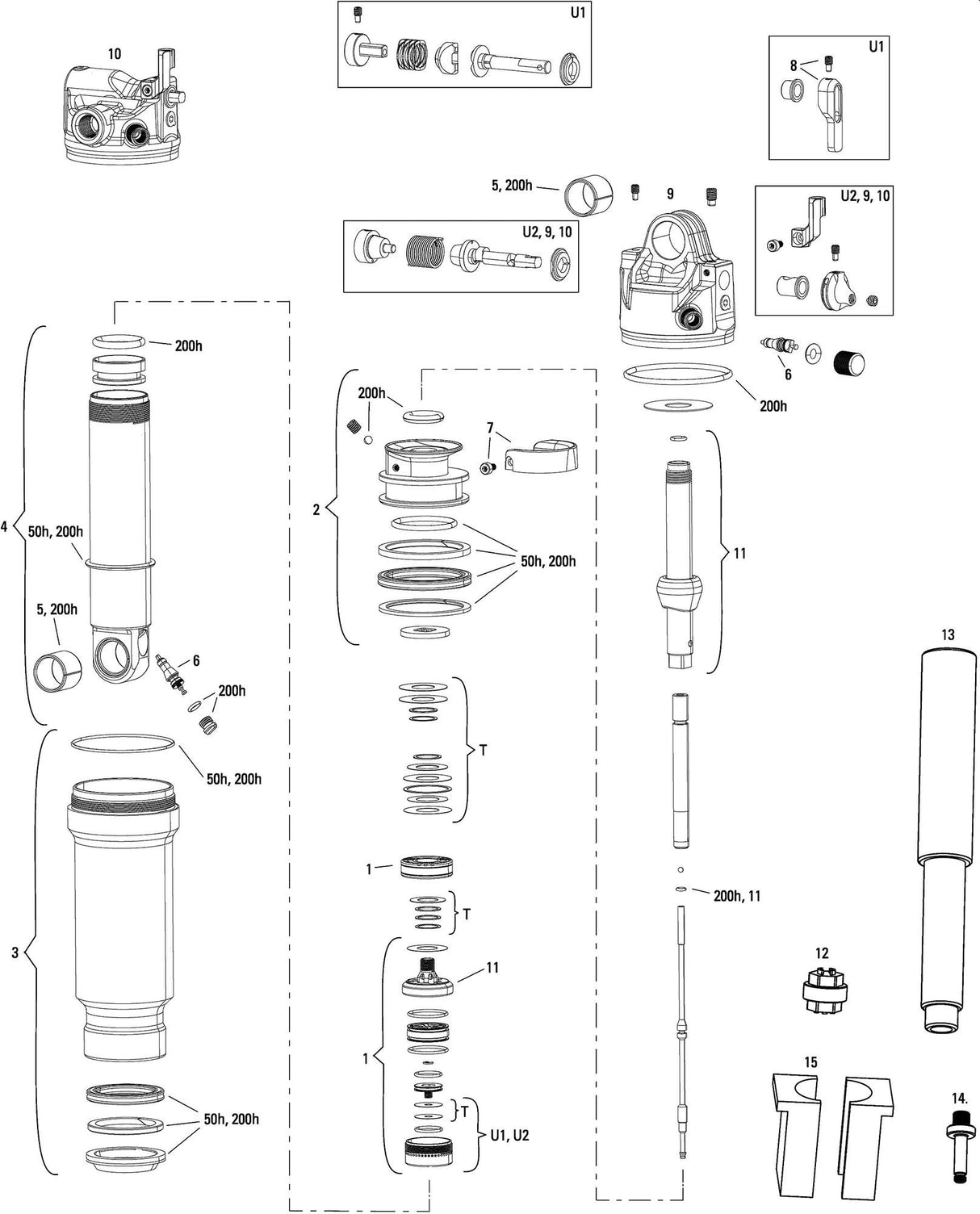 Rockshox støddæmper sidluxe ultimate 3p bagstøddæmper rs sidluxe ult. 3p 165 x 42,5 mm