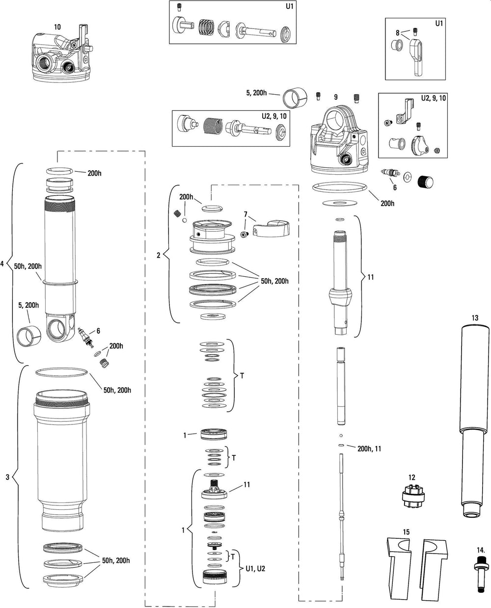 Rockshox støddæmper sidluxe ultimate 3p bagstøddæmper rs sidluxe ult.3p 165 x 45mm