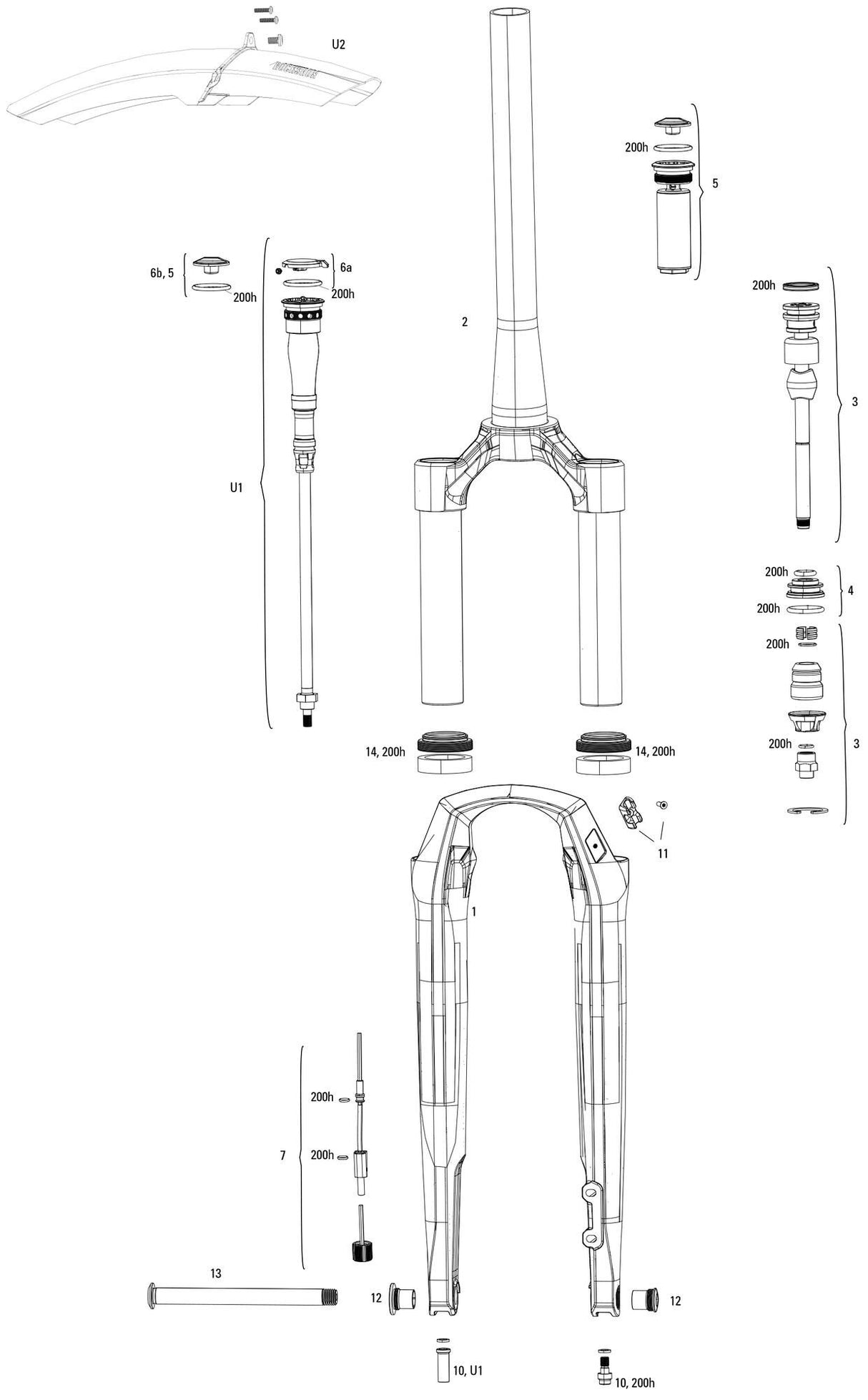 Rockshox federgabel rudy ultimate race day 2 xplr rs suspension forgaffel rudy u 700c 40mm 45off red