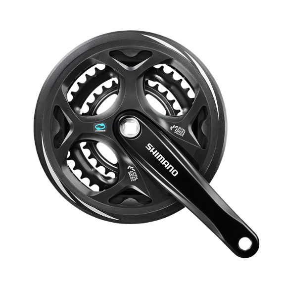 Shimano kranksæt altus m311 7 8s 48-38-28t 175 mm sort