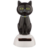 Heldig sort kat solcellefigur