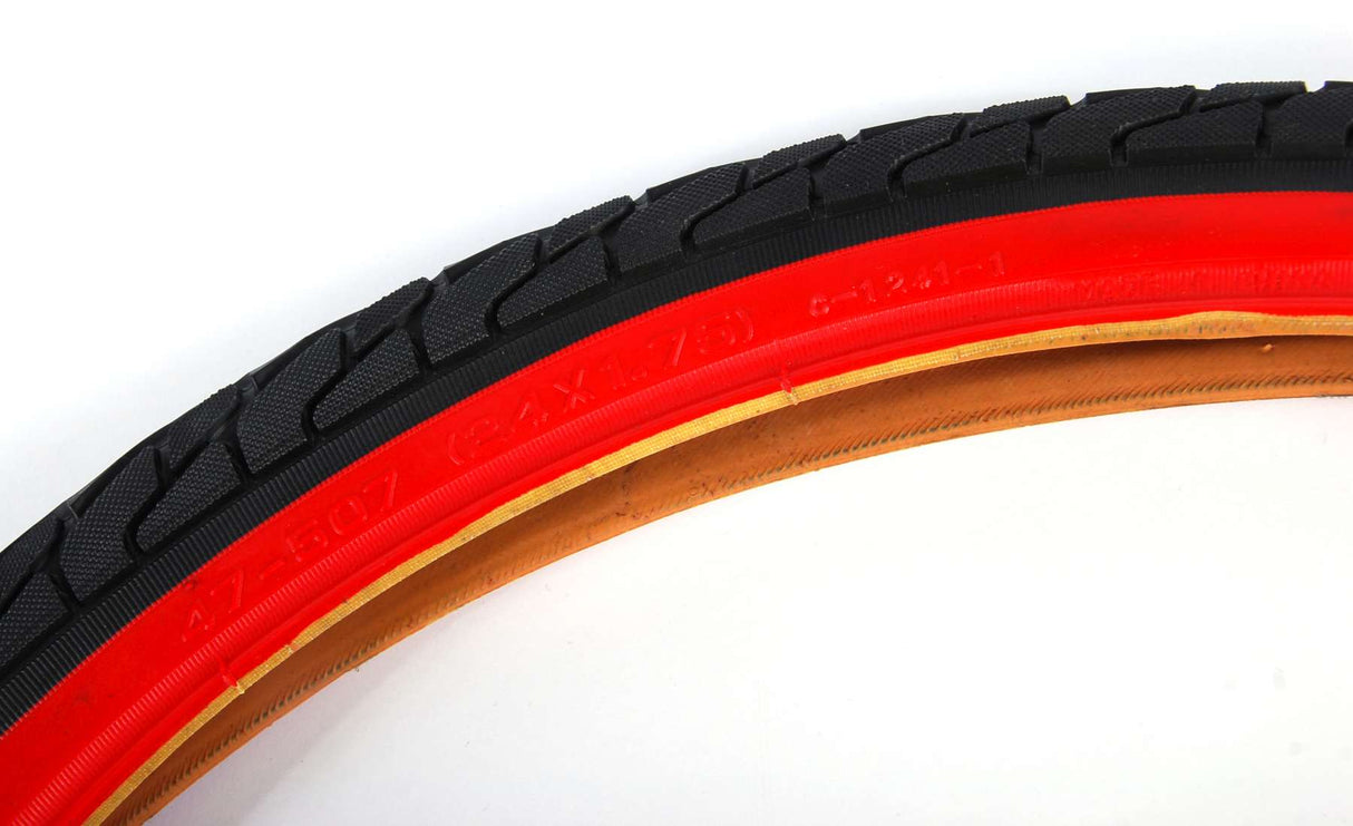 Volare Tire - 24 Inch - Red Black - Børns cykel