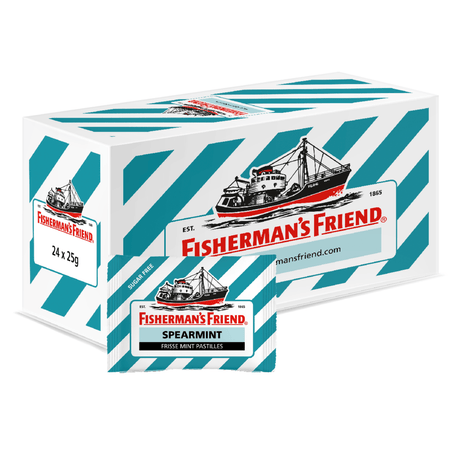Fisherman's friend spearmint suikervrij - 24 zakjes x 25 gram