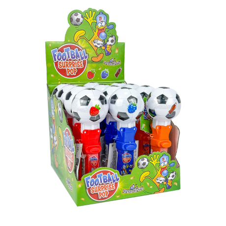 Sjovt slik fodbold overraskelse pop (12x 10gr)