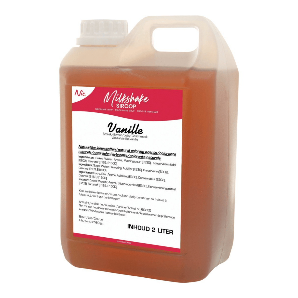 Nic milkshakesirup vanilje (2 liter)