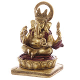 Guld og rød ganesh figur 14 cm