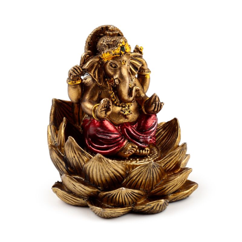 Guld farve ganesh lakshmi lotus sæt med 2
